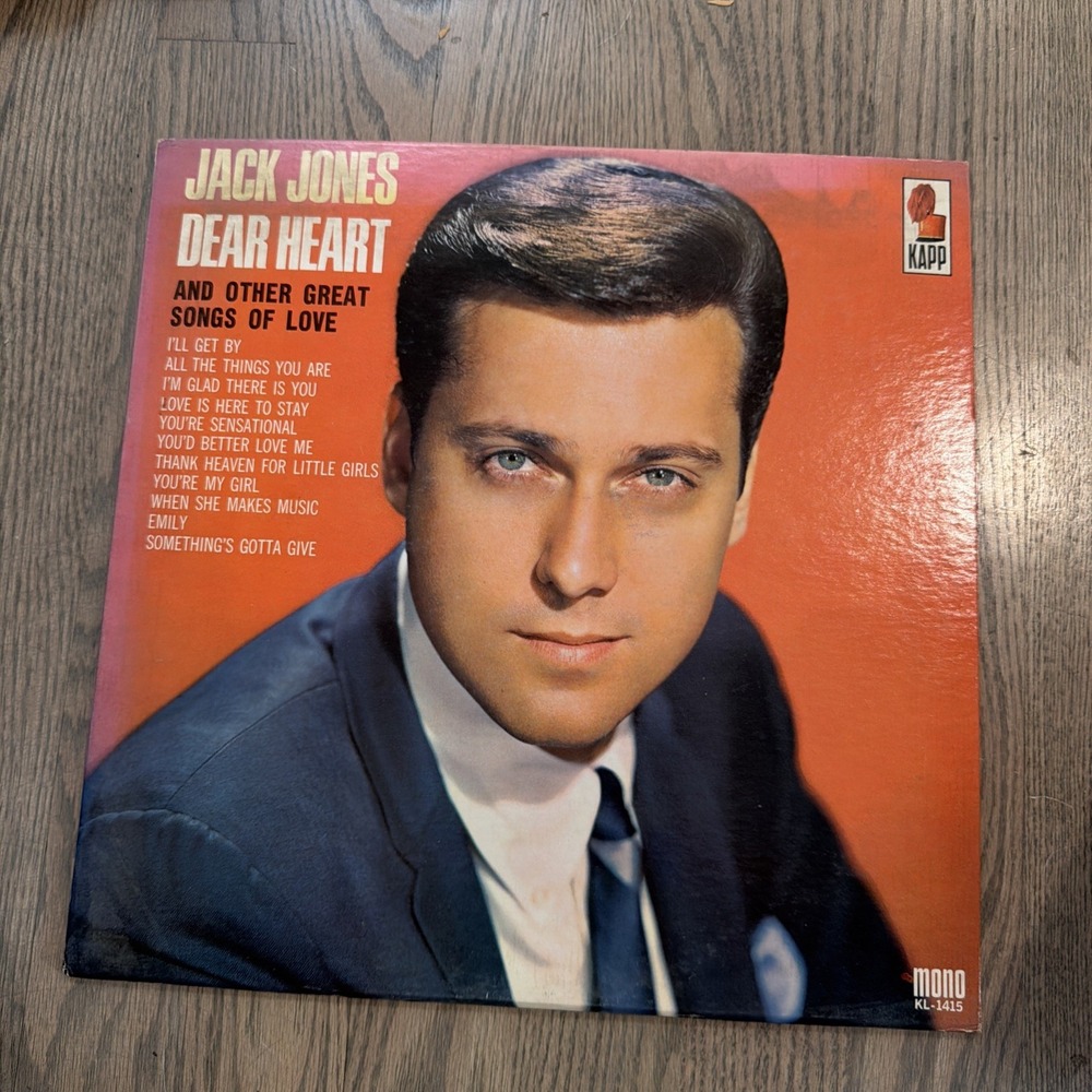 Jack Jones Dear Heart And Other Great Songs of Love Vinyl LP Record 1965 KL-1415